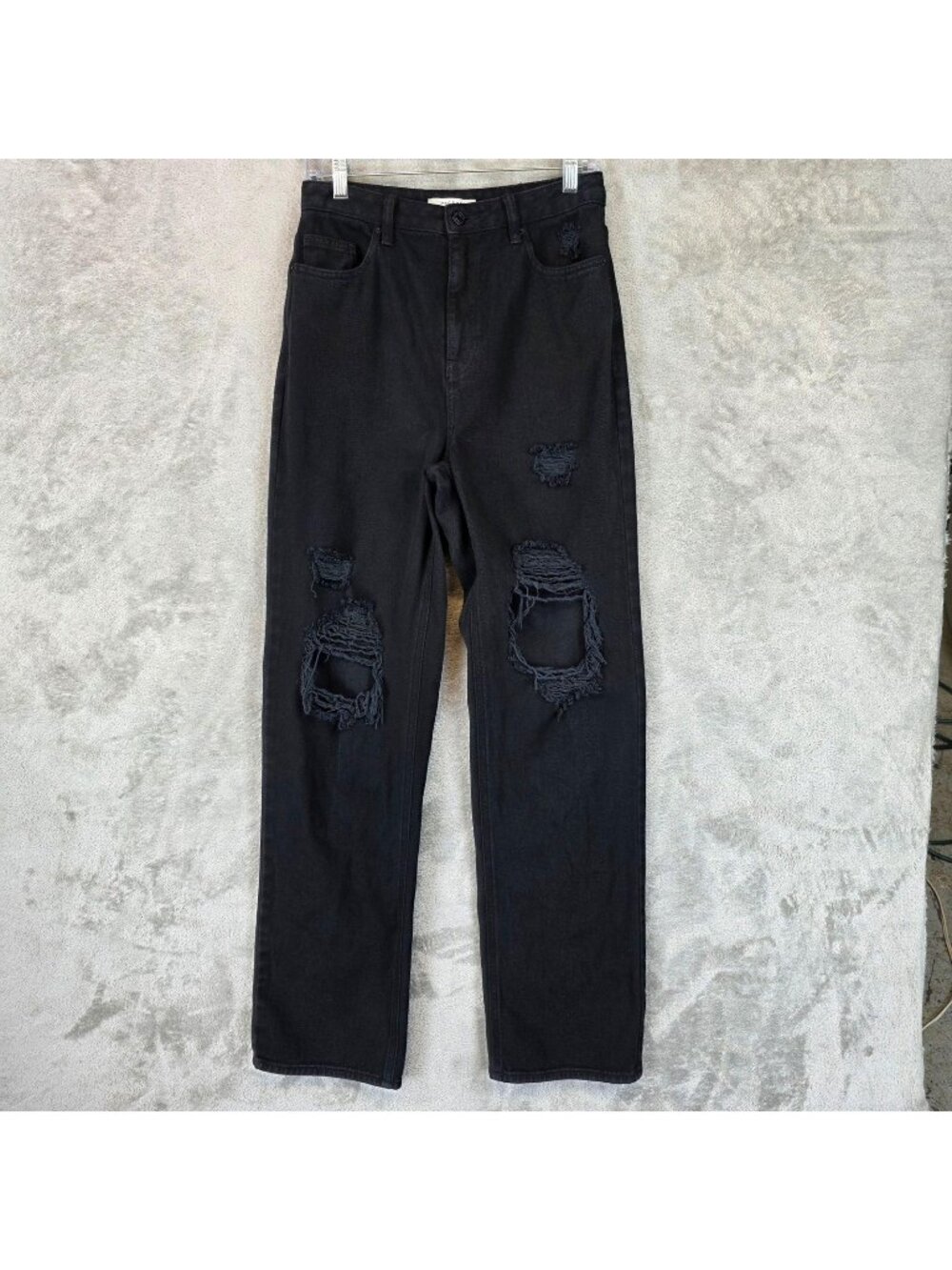 PacSun 90s Boyfriend Jeans Womens 28 Black Dark Wash High Rise Distressed